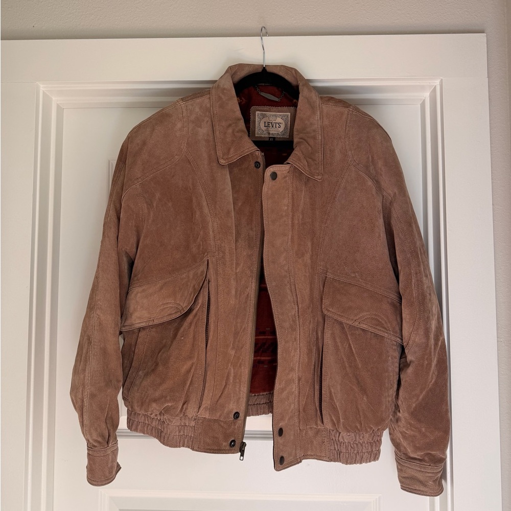 80’s Vintage Levi's Brown Suede Bomber Jacket